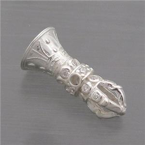 Sterling Silver Beads Tibetan Prayer Dorje Vajra, approx 6-17mm