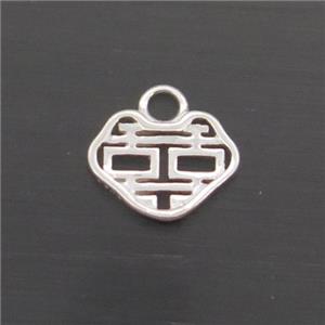 Sterling Silver Pendant Chinese Lucky, approx 6.8mm