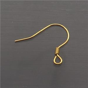 Sterling Silver Hook Earring Gold Plated, approx 15mm