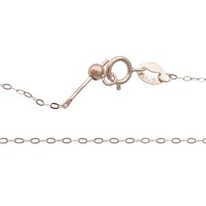 Sterling Silver Necklace Chain Rose Gold, approx 1mm, 40cm length