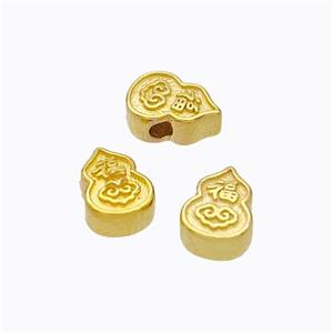 925 Sterling Silver Gourd Beads Luckyfu Gold Plated, approx 4.5-6mm