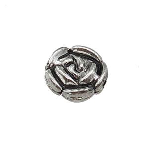 Tibetan Style Zinc Flower Beads Antique Silver, approx 10mm