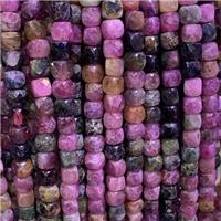 pink Tourmaline Beads, faceted cube, approx 4x4mm