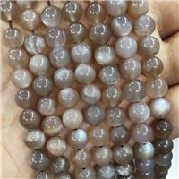 Natural Gray Moonstone Beads Smooth Round, approx 6mm dia