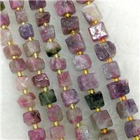 Natural Pink Tourmaline Beads Cube, approx 6-7mm