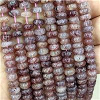 Natural Strawberry Quartz Beads Smooth Rondelle Pink, approx 7.8mm