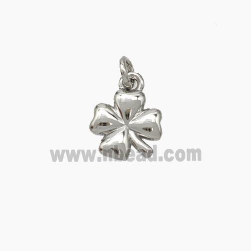 Copper Clover Pendant Platinum Plated