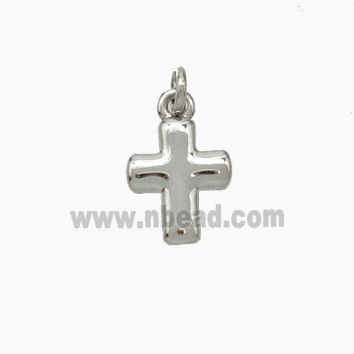 Copper Cross Pendant Platinum Plated