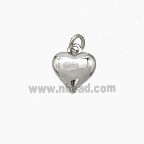 Copper Heart Pendant Platinum Plated