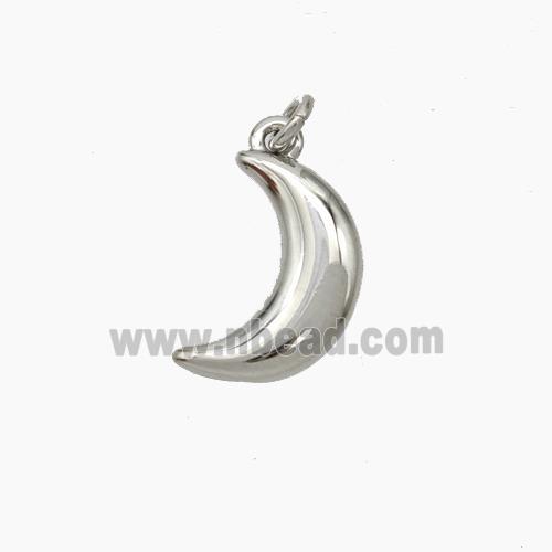 Copper Moon Pendant Platinum Plated