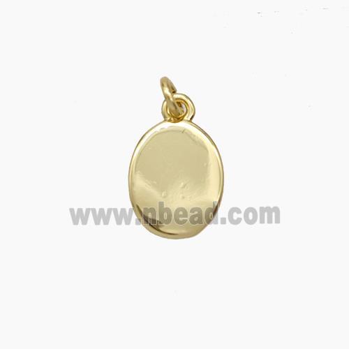 Copper Oval Pendant Gold Plated