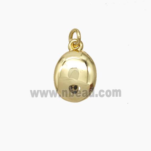 Copper Oval Pendant Gold Plated