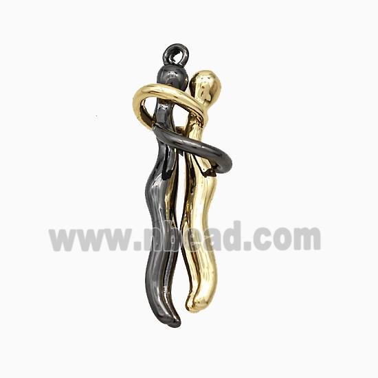 gemstone pendant, freeform, gold plated