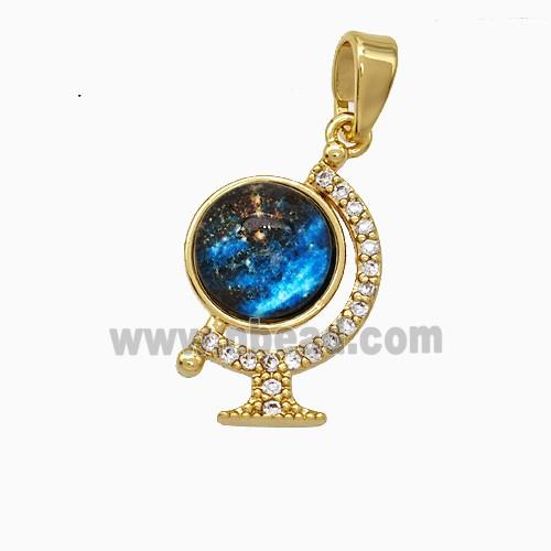 gemstone pendant pave zircon, gold plated