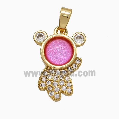 gemstone pendant pave zircon, gold plated