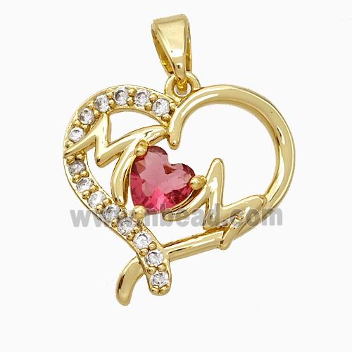 gemstone pendant pave zircon, gold plated