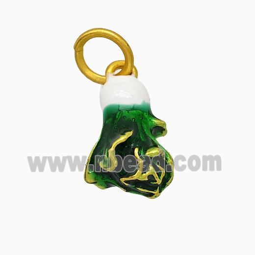 Enamel copper pendant, 18K gold plated