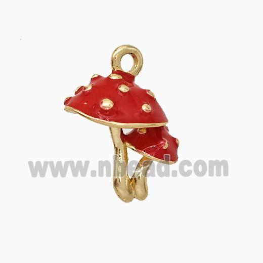 Enamel copper pendant, 18K gold plated