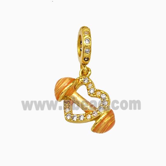 Enamel copper pendant, 18K gold plated