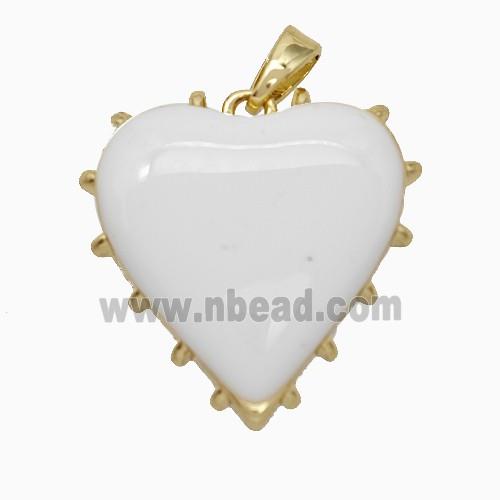 Enamel copper pendant, 18K gold plated