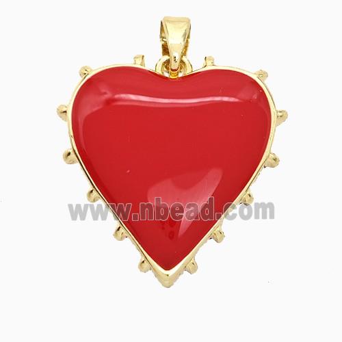 Enamel copper pendant, 18K gold plated