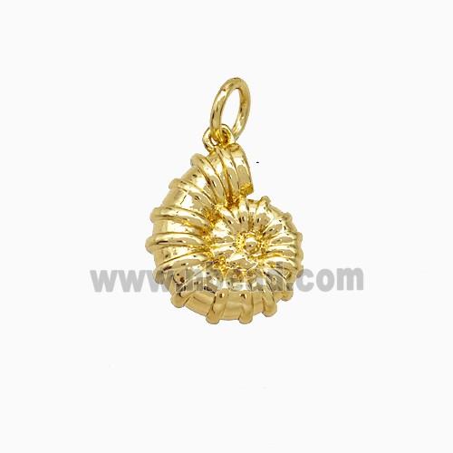 Copper Pendant Pave Zircon, Gold Plated