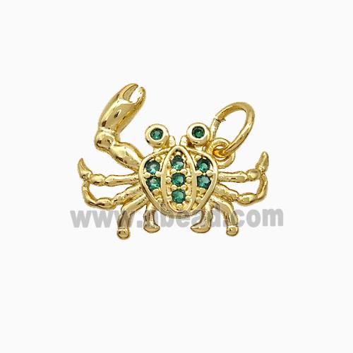 Copper Pendant Pave Zircon, Gold Plated