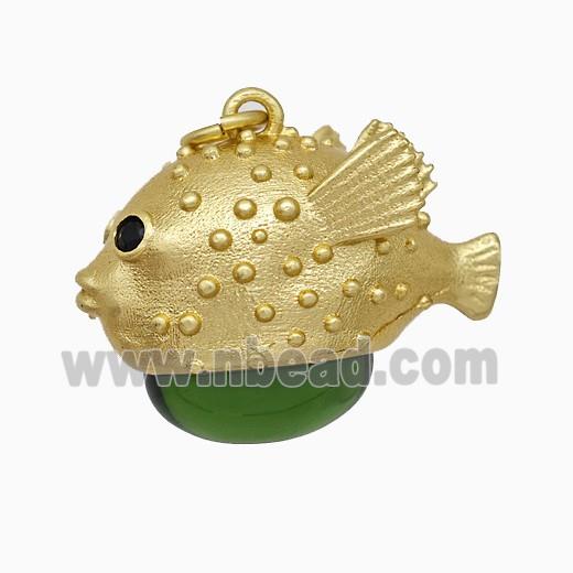 Copper Pendant Pave Zircon, Gold Plated
