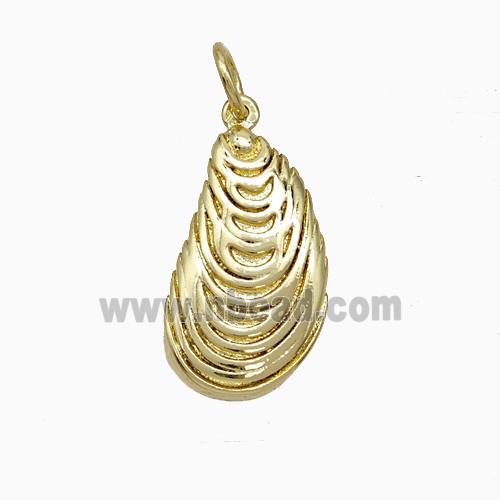 Copper Pendant Pave Zircon, Gold Plated
