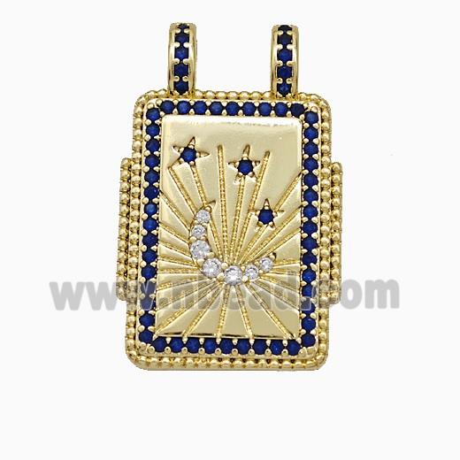 Copper Pendant Pave Zircon, Gold Plated