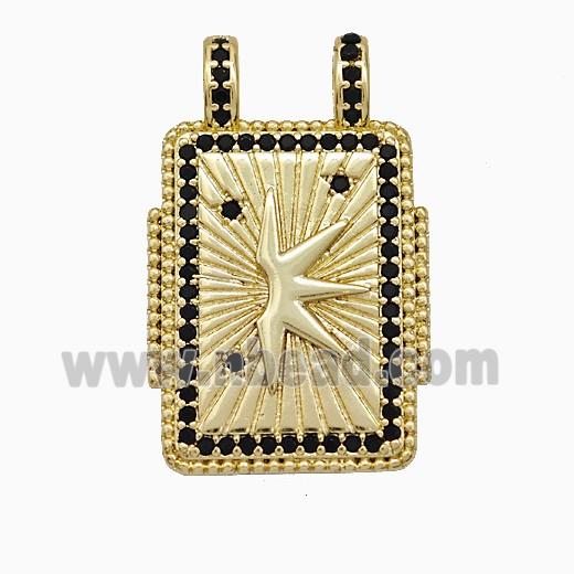 Copper Pendant Pave Zircon, Gold Plated