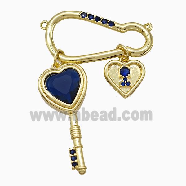 Copper Pendant Pave Zircon, Gold Plated