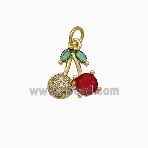 Copper Pendant Pave Zircon, Gold Plated