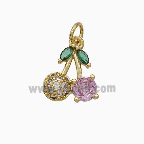 Copper Pendant Pave Zircon, Gold Plated
