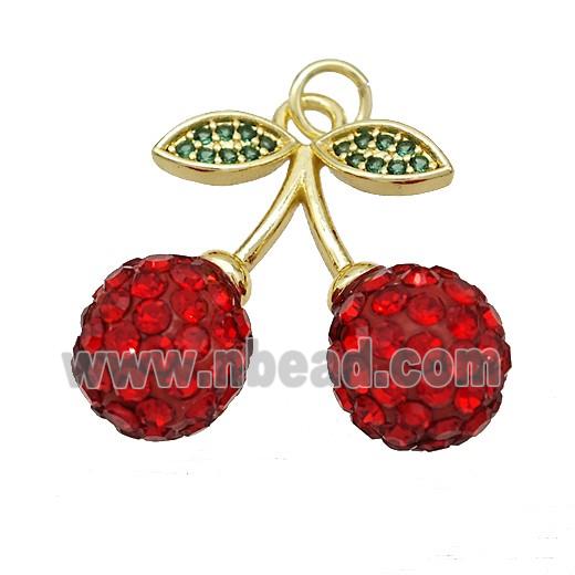 Copper Pendant Pave Zircon, Gold Plated
