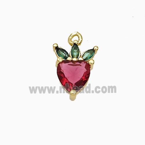 Copper Pendant Pave Zircon, Gold Plated