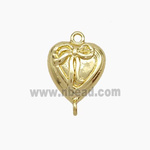 Copper Heart Connector Bowknot Gold Plated