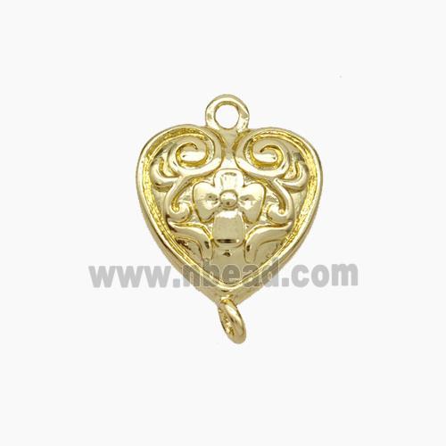 Copper Heart Connector Gold Plated