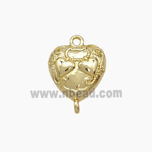 Copper Heart Connector Gold Plated