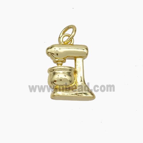 Coffee Machine Charms Copper Pendant Gold Plated