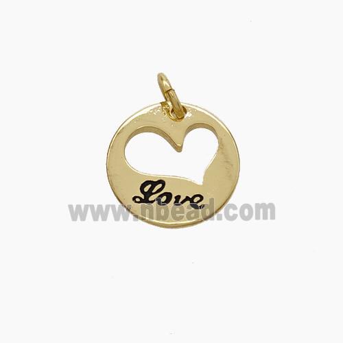 Copper Heart Pendant Enamel Love Gold Plated