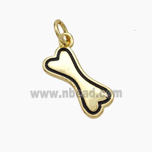 Dog-Bone Charms Copper Pendant Enamel Gold Plated