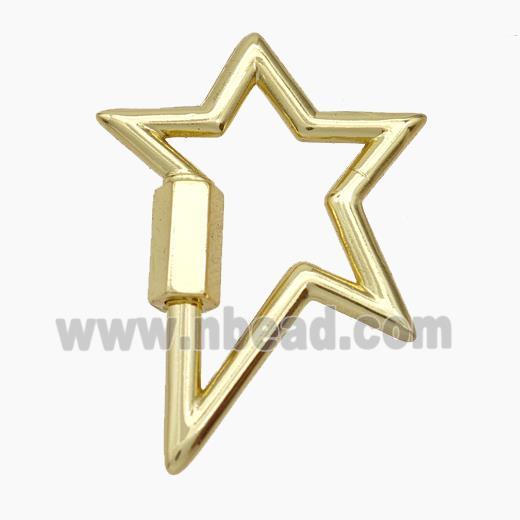 Copper Carabiner Clasp Star Gold Plated