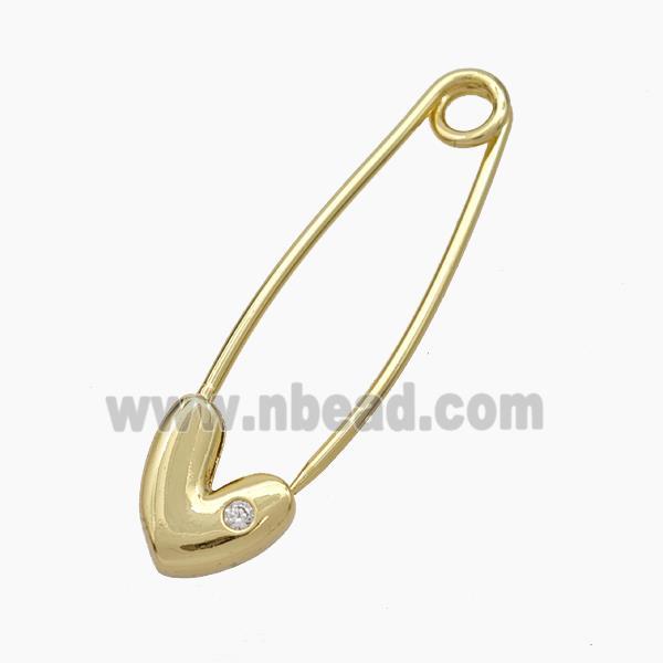 Copper Safety Pin Gold Plated