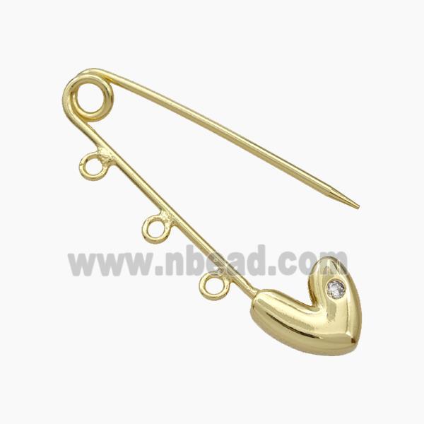 Copper Safety Pin Gold Plated