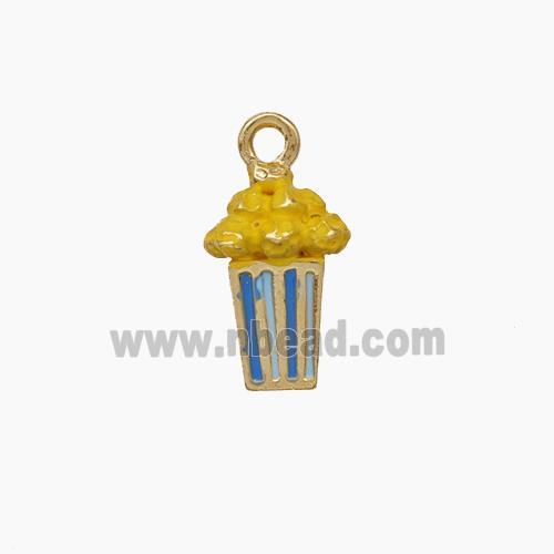 Popcorn Charms Copper Pendant Enamel Gold Plated