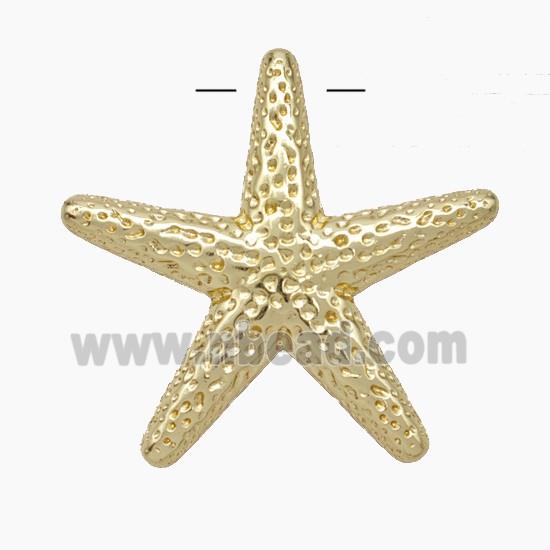 Copper Starfish Pendant Hammered Gold Plated