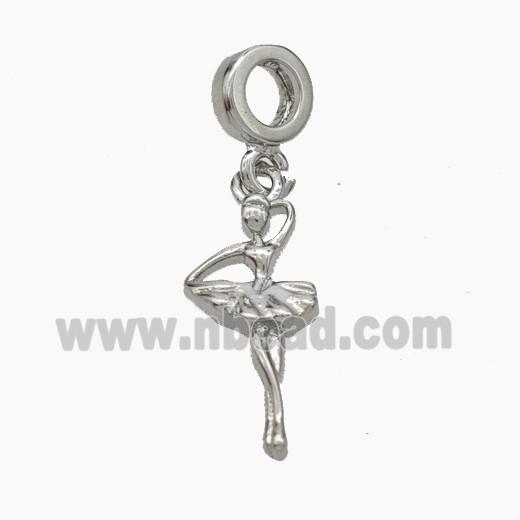 Copper Dancer Girls Pendant Platinum Plated