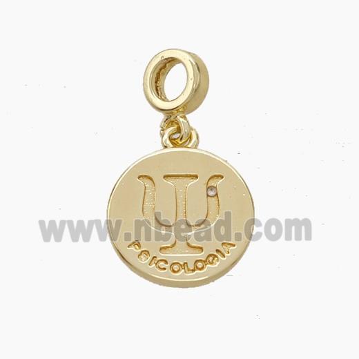 Copper Psicologia Symbol Pendant Gold Plated