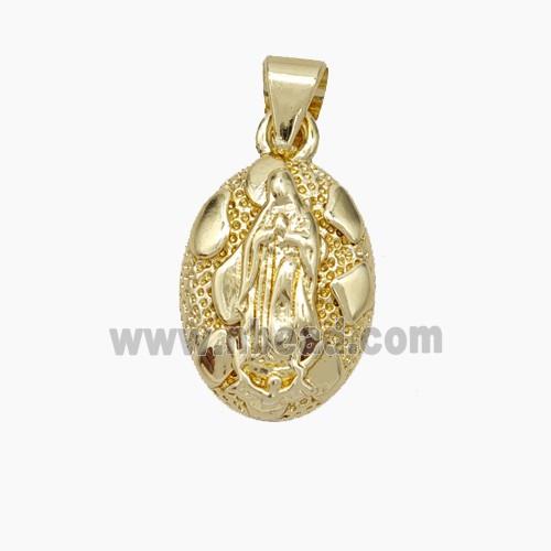 Virgin Mary Charms Copper Pendant Gold Plated